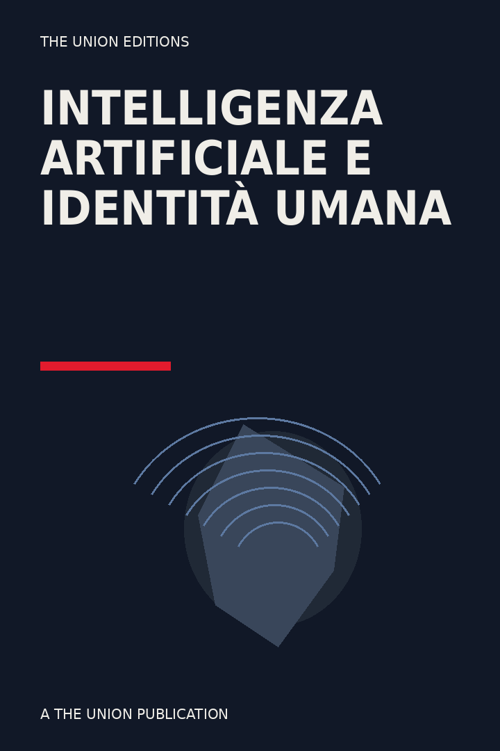 Copertina illustrata di Intelligenza artificiale e identità umana